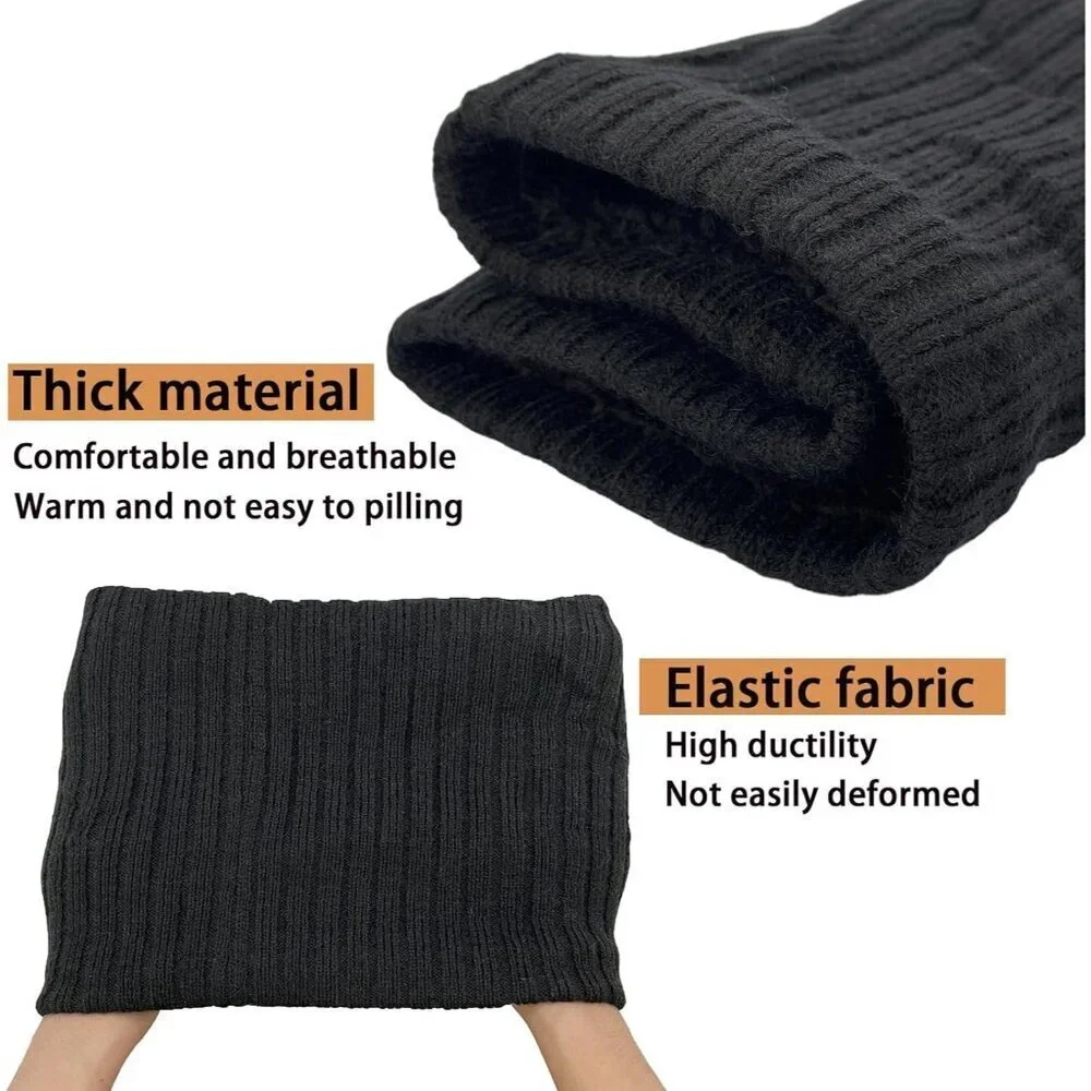Men's Black 1 Winter Thermal Fleece Neck Warmer Windproof Face Cover Ski Mask